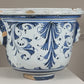 18th Century Blue and White French Cachepot probably Nevers