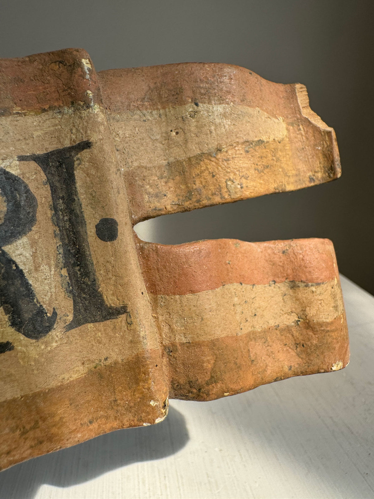 19th Century Hand Carved Wooden INRI Religious Sign