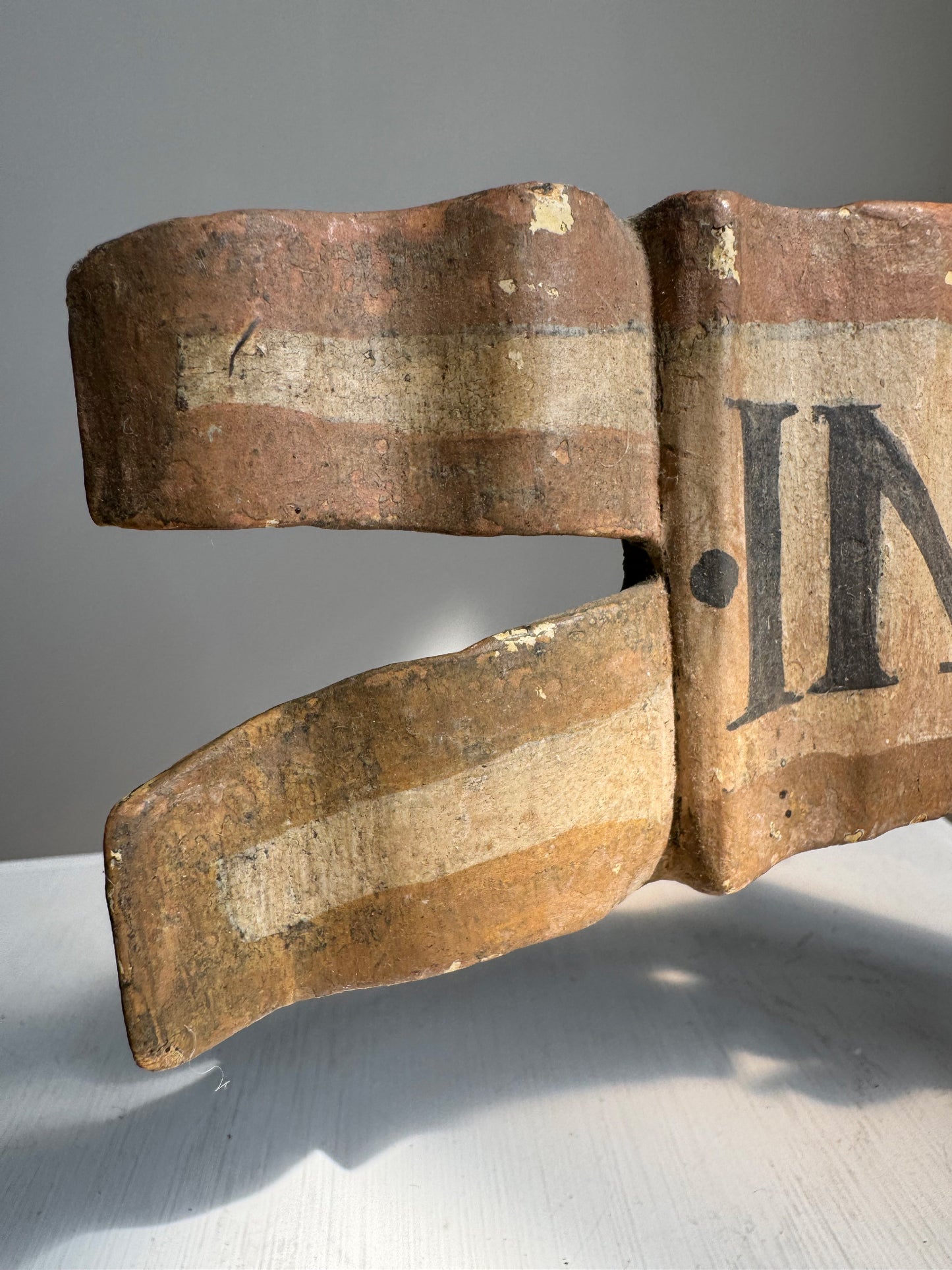 19th Century Hand Carved Wooden INRI Religious Sign