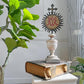 Painted Sunburst Mounted on a Baroque Silver Gilt Altar Vase 18th Century