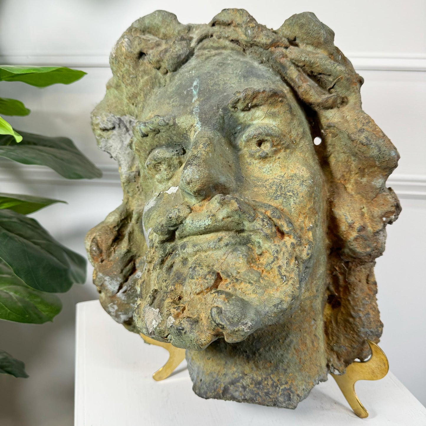 Antique Terracotta Head of a Bearded Man 19th Century France