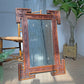 19th Century Tramp Art Mirror with Etched Cut Stars