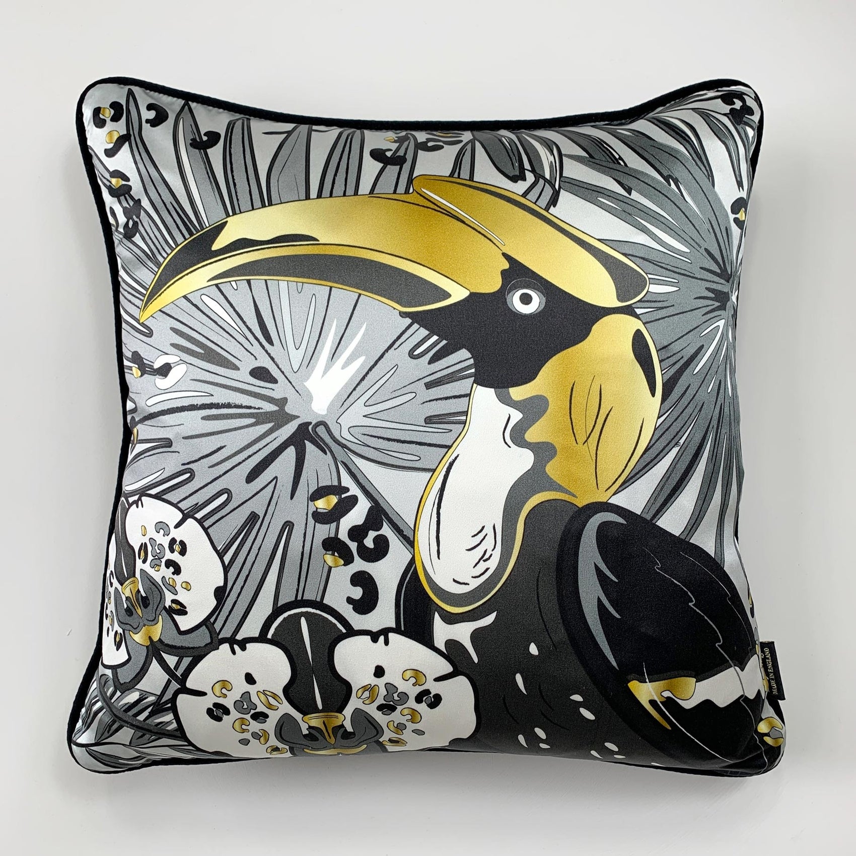 The Tropics Collection 'Hornbill' Luxury Silk Cushion