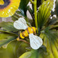Salvadori Pansy Flowers and Leaves Table Lamp Italy 1960's