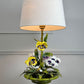 Salvadori Pansy Flowers and Leaves Table Lamp Italy 1960's