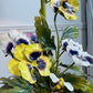 Salvadori Pansy Flowers and Leaves Table Lamp Italy 1960's