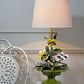 Salvadori Pansy Flowers and Leaves Table Lamp Italy 1960's