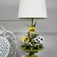 Salvadori Pansy Flowers and Leaves Table Lamp Italy 1960's