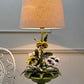 Salvadori Pansy Flowers and Leaves Table Lamp Italy 1960's