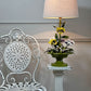Salvadori Pansy Flowers and Leaves Table Lamp Italy 1960's
