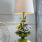 Salvadori Pansy Flowers and Leaves Table Lamp Italy 1960's