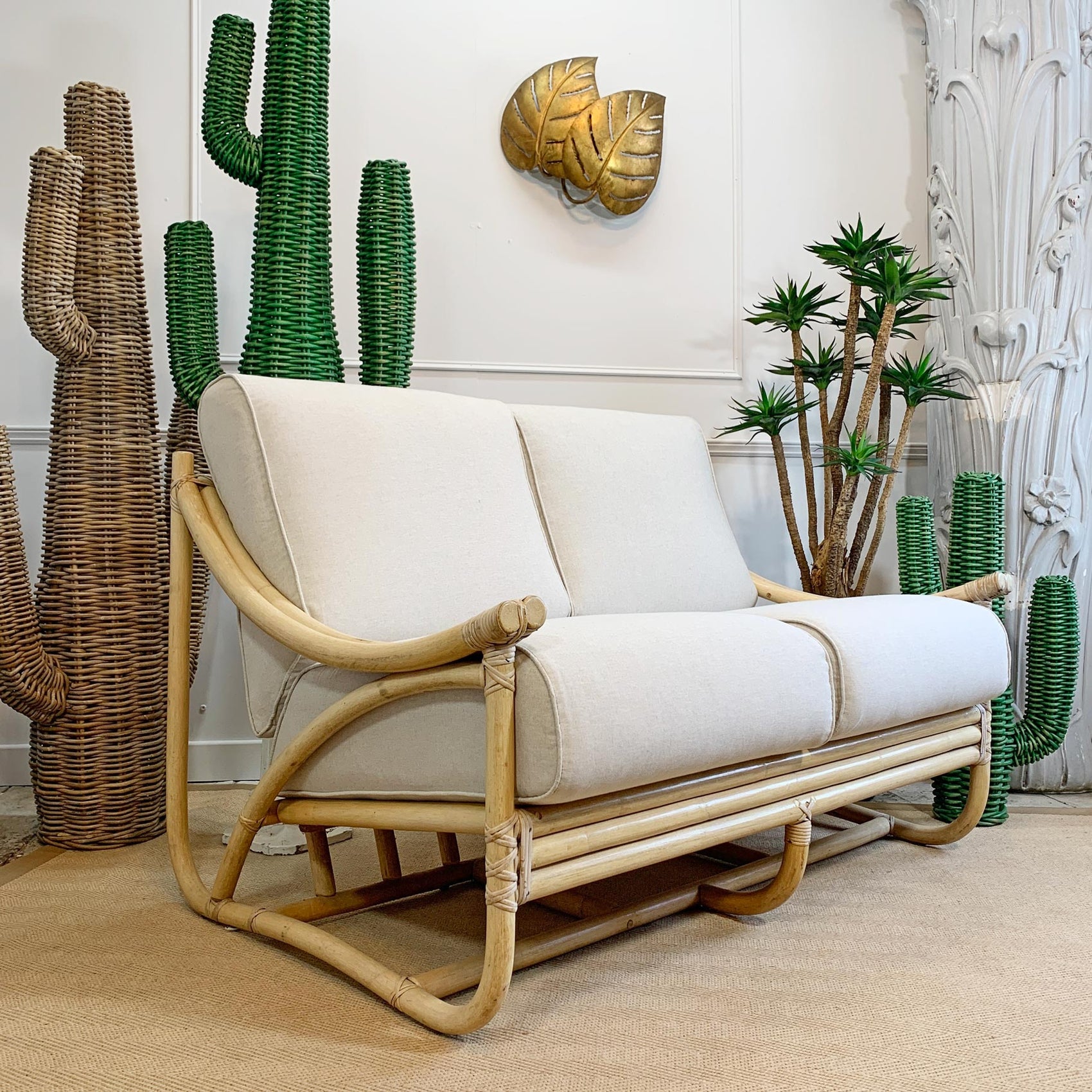 Angraves of Leicester Rattan Settee 1950's