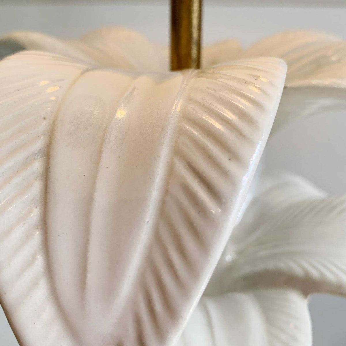 Tommaso Barbi White Palm Tree Ceramic Table Lamp