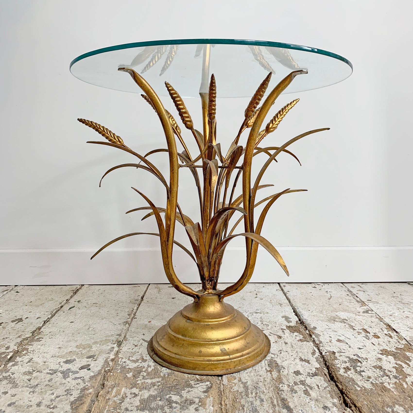 Gold Wheat Sheaf Side Table