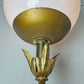 Italian Gilt Metal Tiered Scallop Wall Light with Milk Glass Globe 1950's