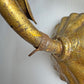 Italian Gilt Metal Tiered Scallop Wall Light with Milk Glass Globe 1950's