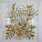 An Exceptional Mid-Century Italian Fern Style Gilded Metal Wall Light
