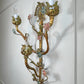 Large Italian Gilt Iron Decorative Floral Wall Light 1950's