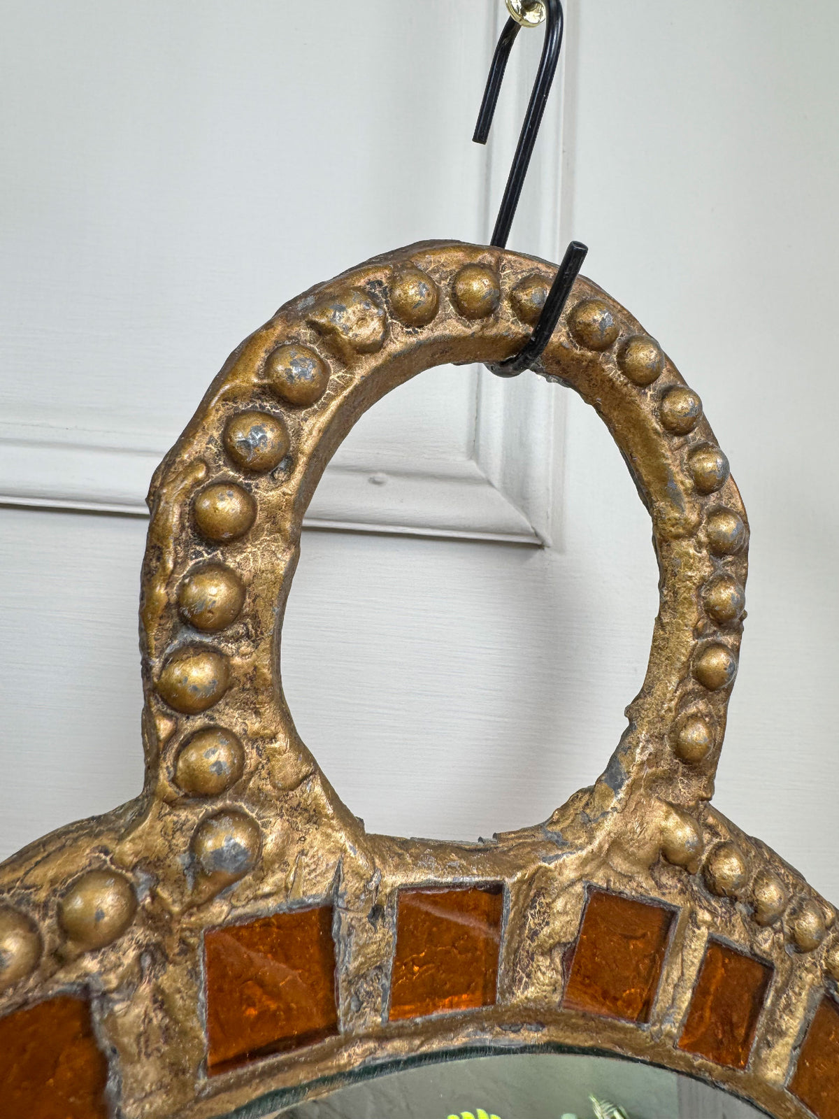 Large Gilt Lead and Glass Mirror By Irena Jaworska 1960's