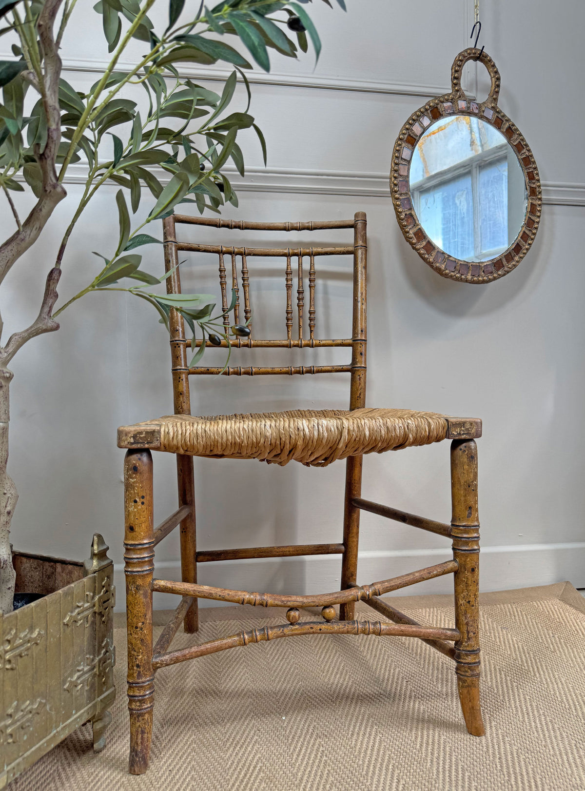 Large Gilt Lead and Glass Mirror By Irena Jaworska 1960's