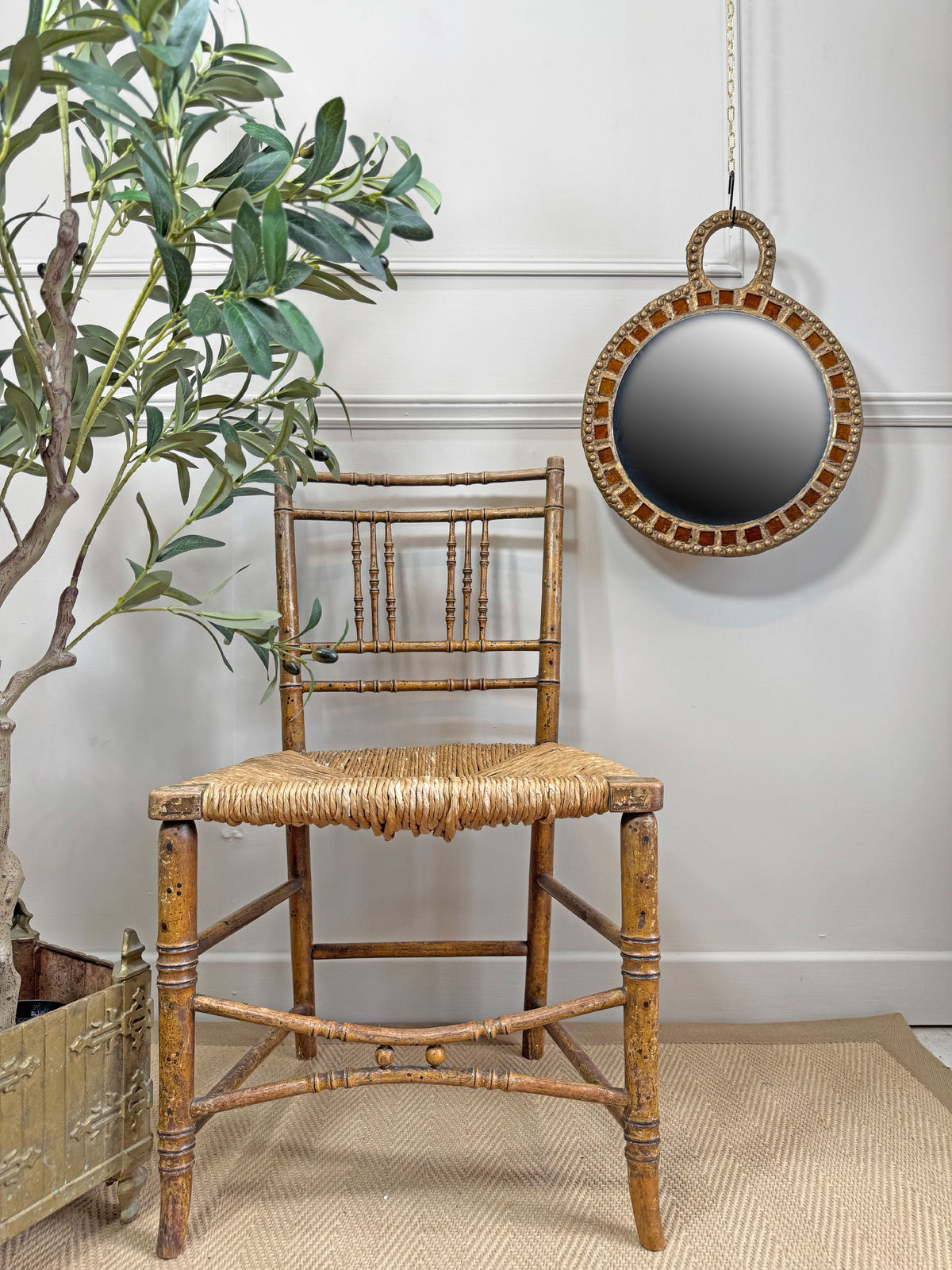 Large Gilt Lead and Glass Mirror By Irena Jaworska 1960's