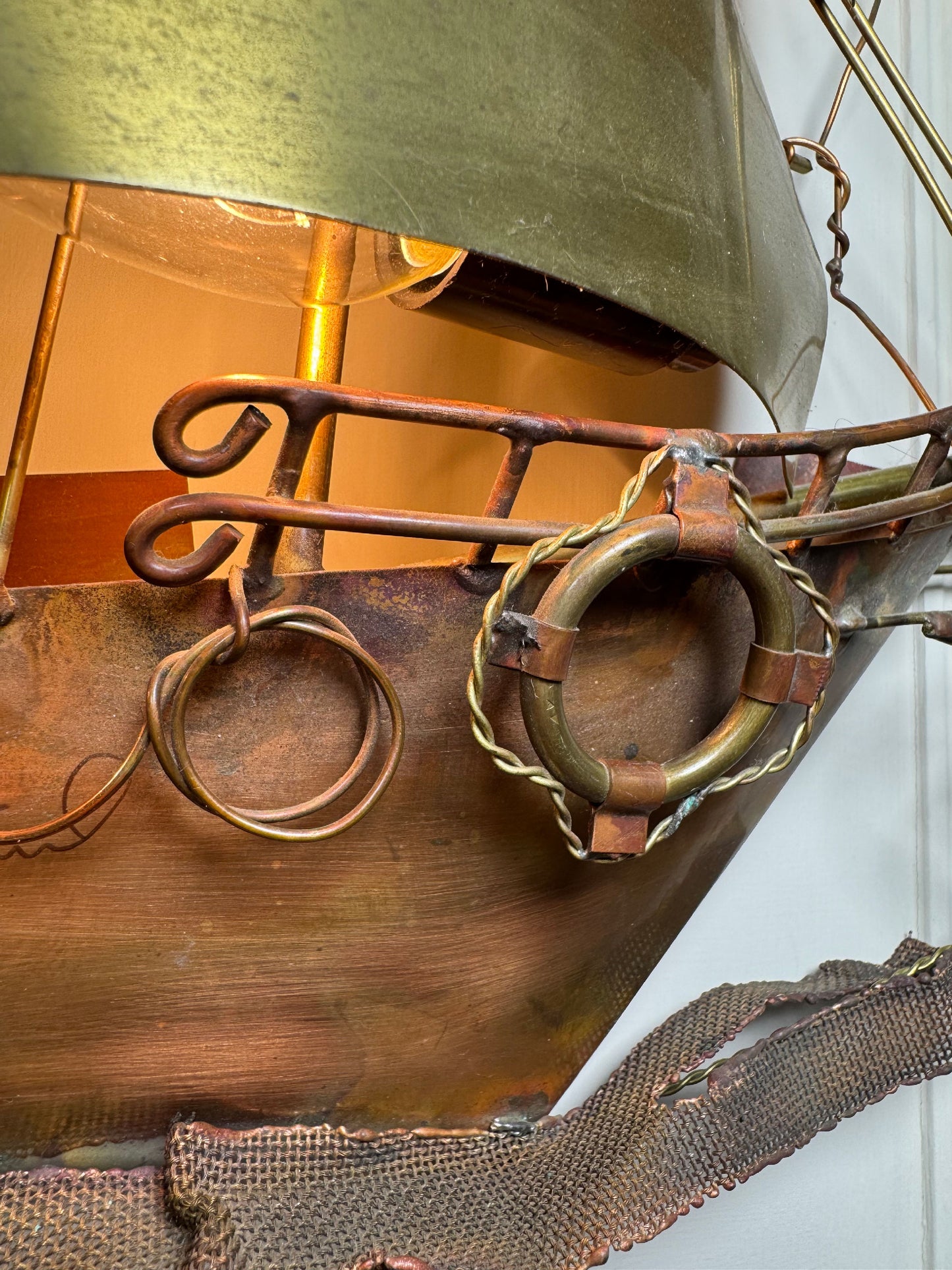 Large Ship Wall Light By Daniel D'haeseleer 1970’s