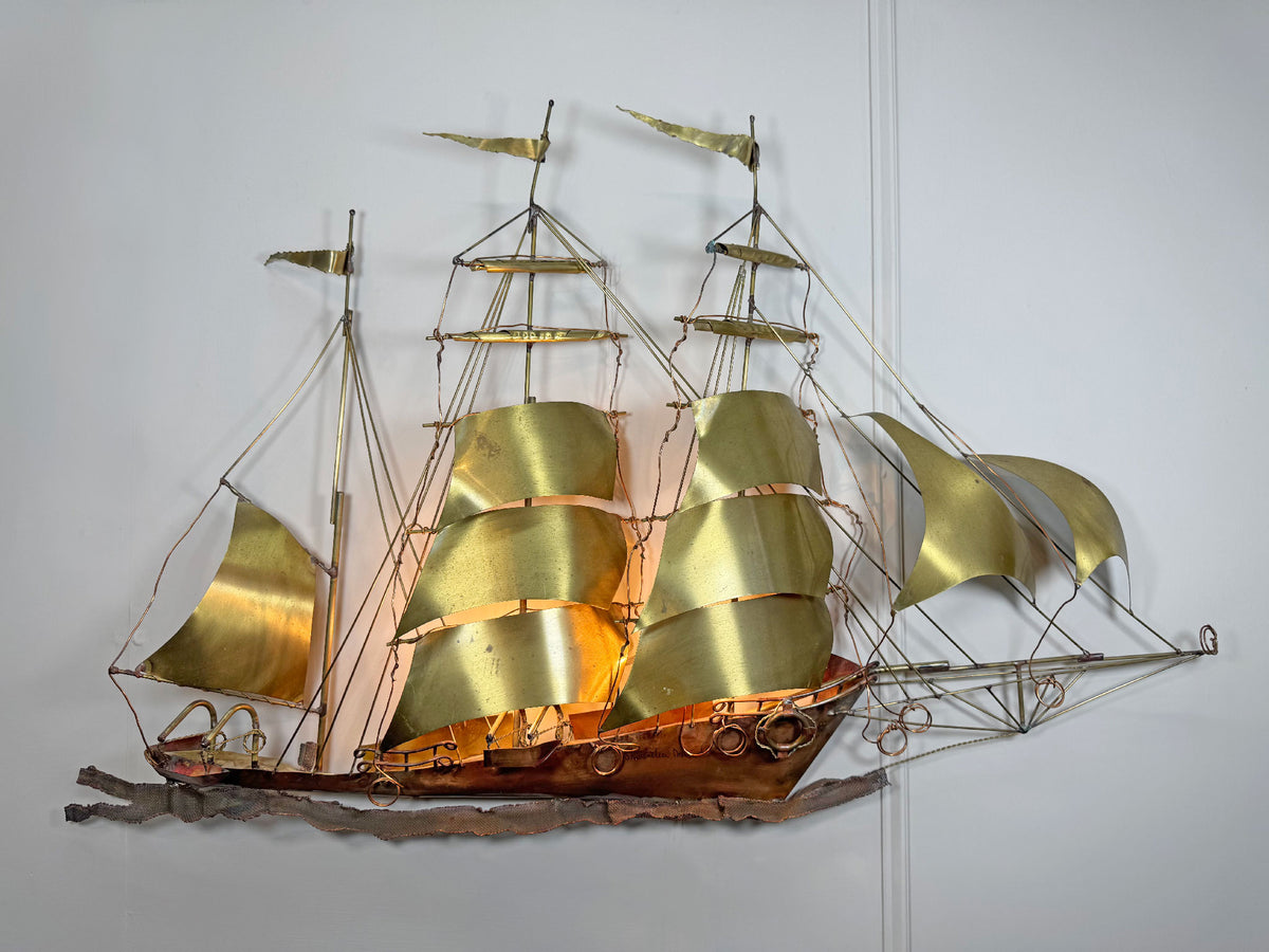 Large Ship Wall Light By Daniel D'haeseleer 1970’s