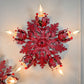 Pair of Rare Banci Firenze Red Acanthus Leaf Flush Ceiling Lights Circa 1950's