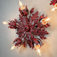 Pair of Rare Banci Firenze Red Acanthus Leaf Flush Ceiling Lights Circa 1950's