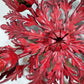 Pair of Rare Banci Firenze Red Acanthus Leaf Flush Ceiling Lights Circa 1950's