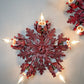 Pair of Rare Banci Firenze Red Acanthus Leaf Flush Ceiling Lights Circa 1950's