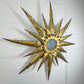 Hand-Forged 1950s Mid-Century Brutalist Sunburst Ceiling Light