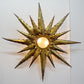 Hand-Forged 1950s Mid-Century Brutalist Sunburst Ceiling Light