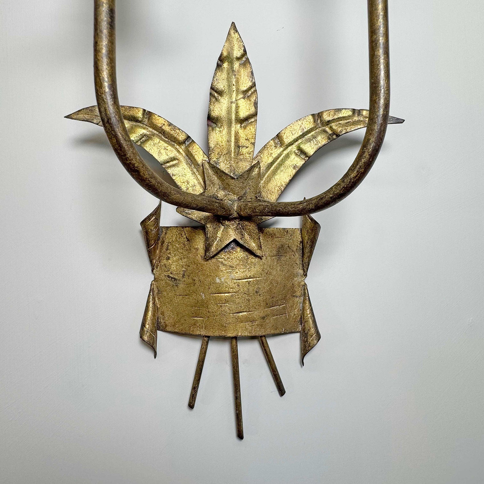 Pair of 1950's Ferro Art Gilt Iron Spanish Wall Lights