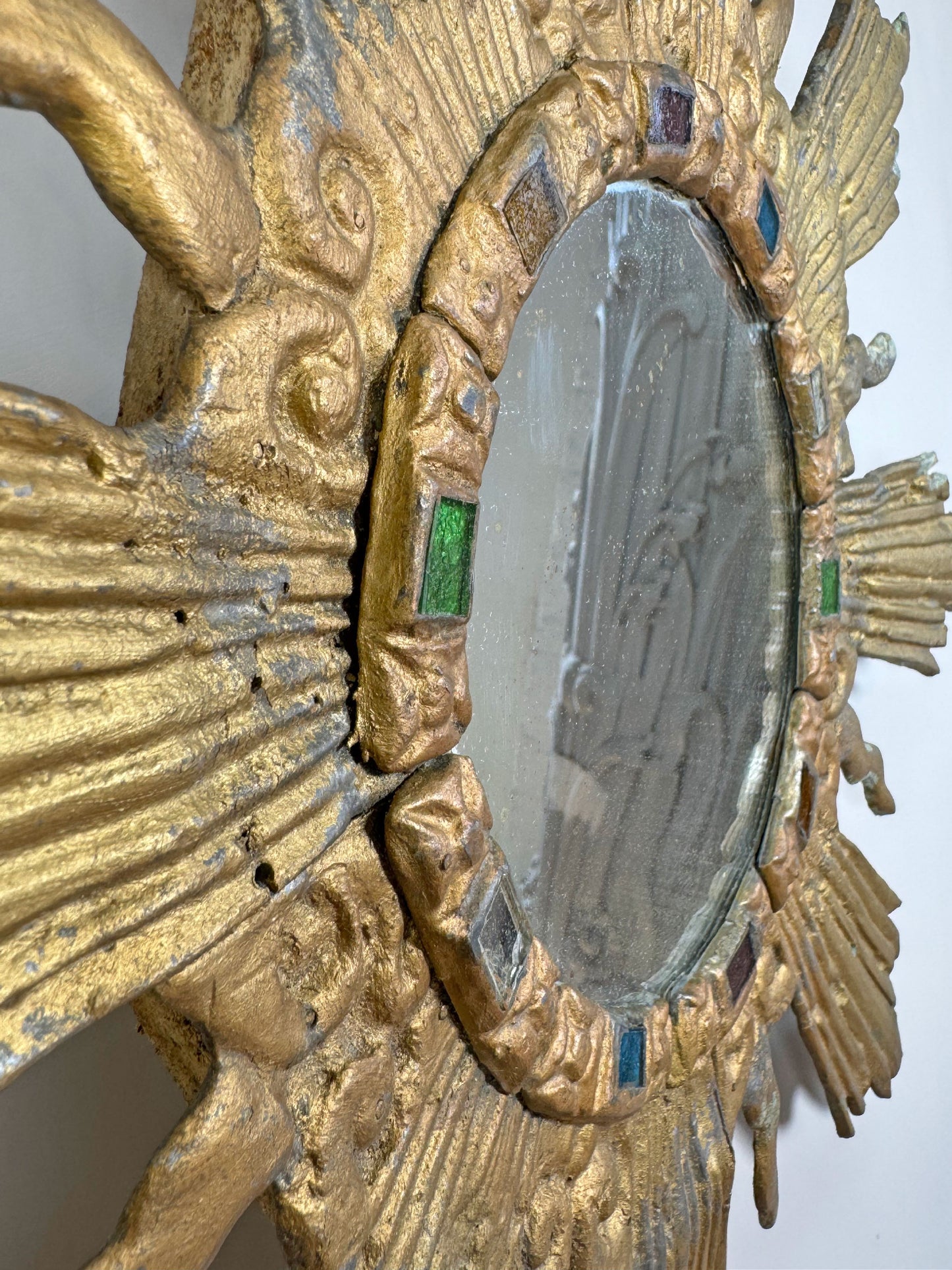 Large Gilt Lead Sunburst Mirror by Irena Jaworska