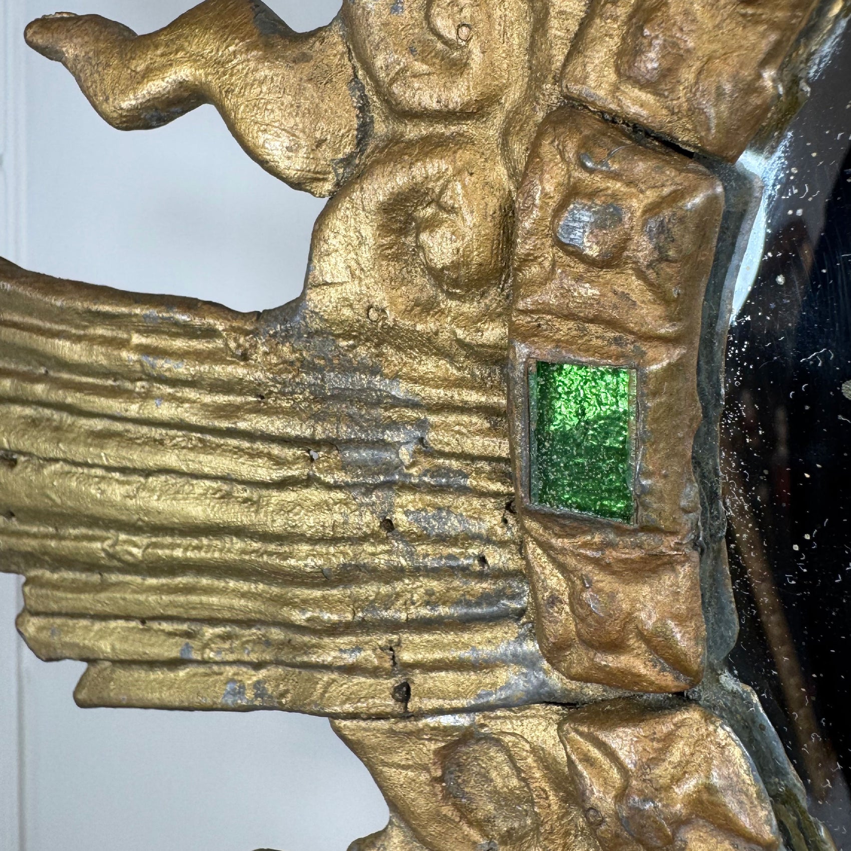Large Gilt Lead Sunburst Mirror by Irena Jaworska