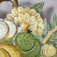 1950's French Toleware Polychrome Painted Basket of Fruit and Flowers Wall Light