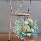 1950's French Toleware Polychrome Painted Basket of Fruit and Flowers Wall Light