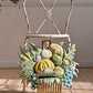 1950's French Toleware Polychrome Painted Basket of Fruit and Flowers Wall Light
