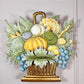 1950's French Toleware Polychrome Painted Basket of Fruit and Flowers Wall Light