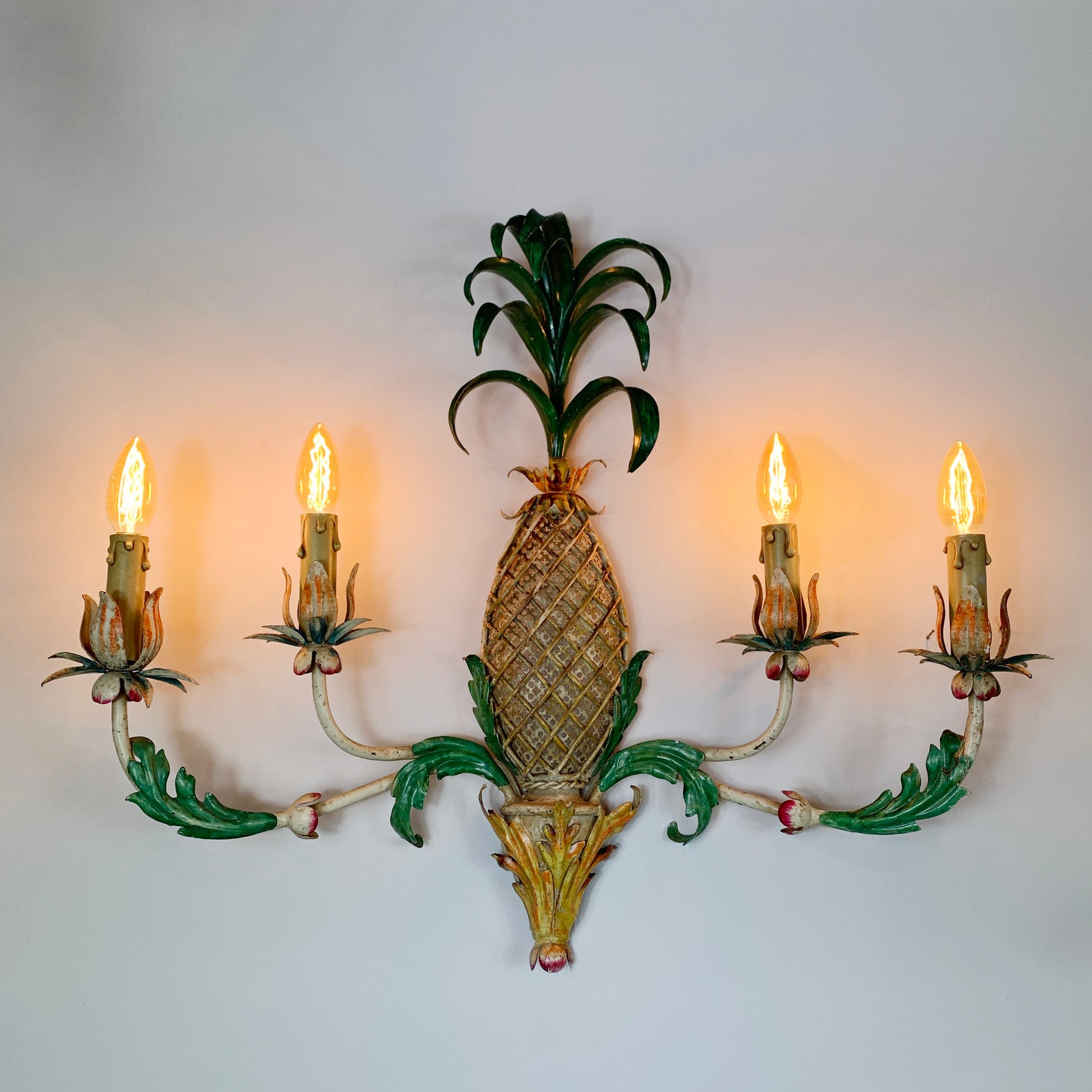 Large 1940's Pineapple Wall Light