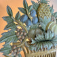 Pair of 1950'S French Toleware Polychrome Painted Basket Of Fruit And Flowers Wall Lights